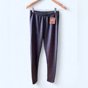 Just Cozy Womens Grey Geometric Pattern Faux Fur Lining Leggings Medium/Large